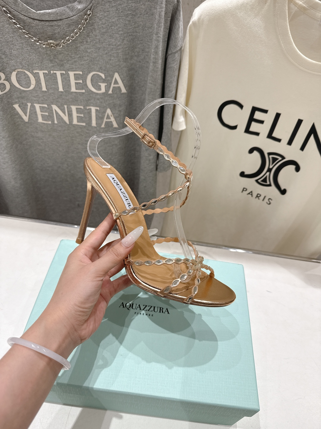 高版本出厂 「ᴀqᴜᴀᴢᴢᴜʀᴀ」AQUAZZURA/菠萝F072 2026ss夏季新款高跟水钻凉鞋__