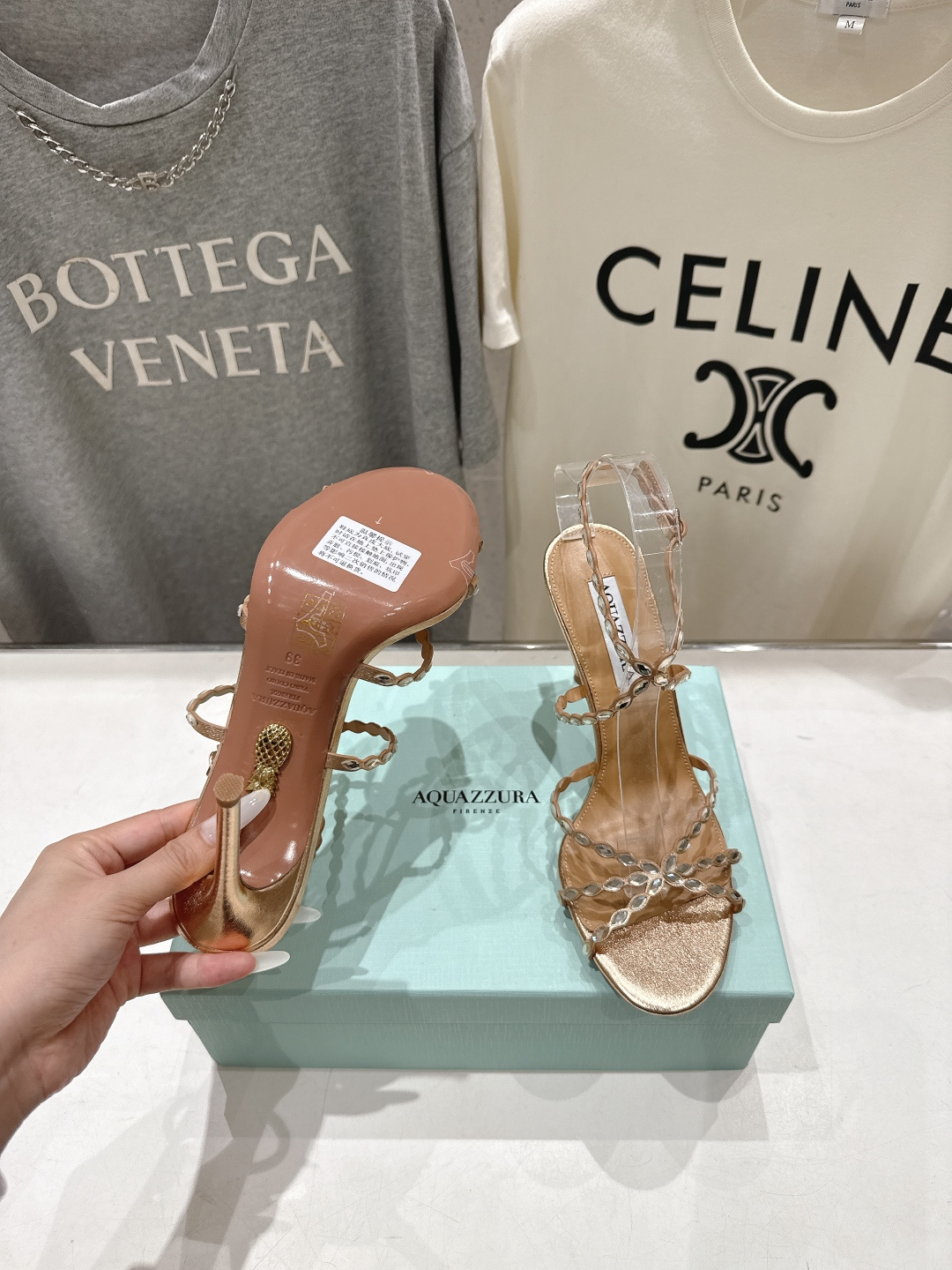 高版本出厂 「ᴀqᴜᴀᴢᴢᴜʀᴀ」AQUAZZURA/菠萝F072 2026ss夏季新款高跟水钻凉鞋__