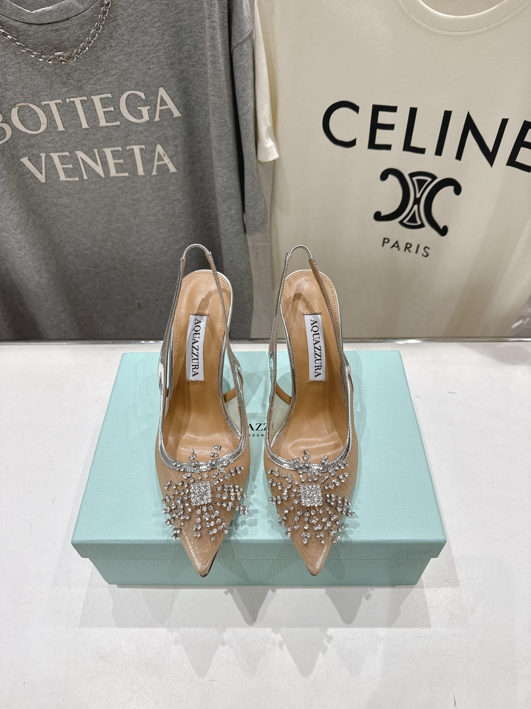 高版本出厂 「ᴀqᴜᴀᴢᴢᴜʀᴀ」AQUAZZURA/菠萝F072 2026ss夏季新款尖头网纱高跟水钻