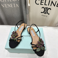 高版本出厂 「ᴀqᴜᴀᴢᴢᴜʀᴀ」AQUAZZURA/菠萝F072 2026ss夏季新款平底水钻凉鞋__ 高版本出厂 「ᴀqᴜᴀᴢᴢᴜʀᴀ」AQUAZZURA/菠萝F072 2026ss夏季新款平底水钻凉鞋__