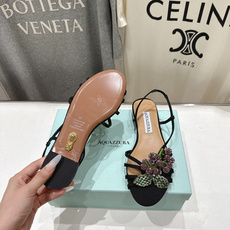 高版本出厂 「ᴀqᴜᴀᴢᴢᴜʀᴀ」AQUAZZURA/菠萝F072 2026ss夏季新款平底水钻凉鞋__ 高版本出厂 「ᴀqᴜᴀᴢᴢᴜʀᴀ」AQUAZZURA/菠萝F072 2026ss夏季新款平底水钻凉鞋__