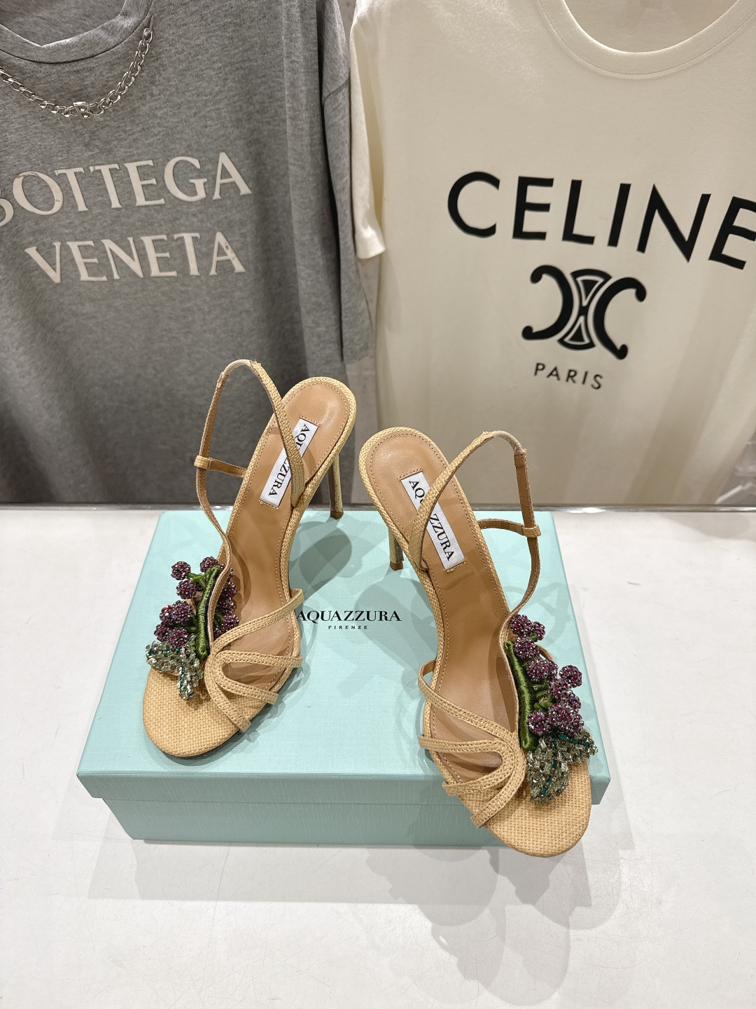 高版本出厂 「ᴀqᴜᴀᴢᴢᴜʀᴀ」AQUAZZURA/菠萝F072 2026ss夏季新款高跟水钻凉鞋__