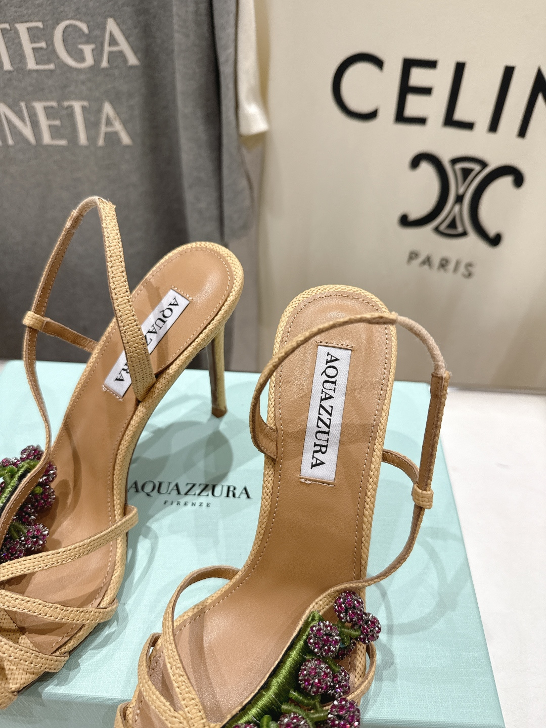 高版本出厂 「ᴀqᴜᴀᴢᴢᴜʀᴀ」AQUAZZURA/菠萝F072 2026ss夏季新款高跟水钻凉鞋__