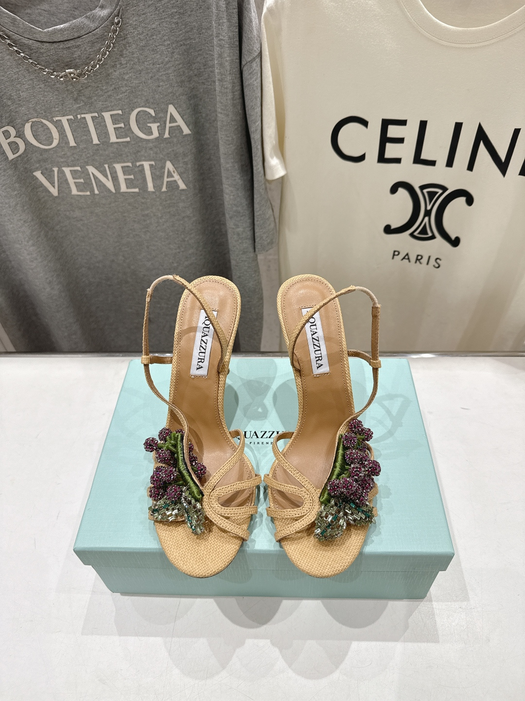 高版本出厂 「ᴀqᴜᴀᴢᴢᴜʀᴀ」AQUAZZURA/菠萝F072 2026ss夏季新款高跟水钻凉鞋__