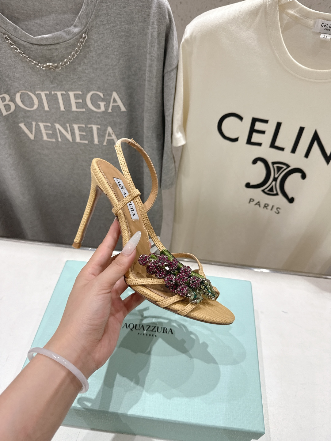 高版本出厂 「ᴀqᴜᴀᴢᴢᴜʀᴀ」AQUAZZURA/菠萝F072 2026ss夏季新款高跟水钻凉鞋__