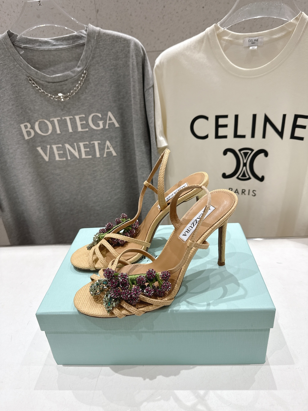 高版本出厂 「ᴀqᴜᴀᴢᴢᴜʀᴀ」AQUAZZURA/菠萝F072 2026ss夏季新款高跟水钻凉鞋__