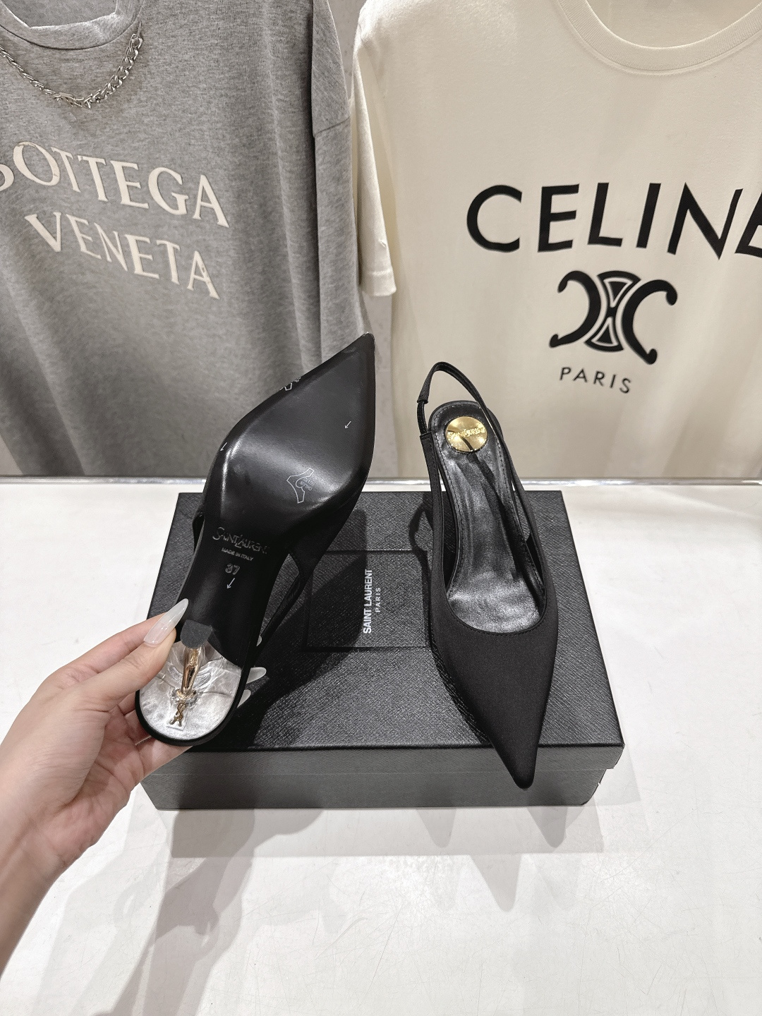 高版本出厂 「SAINT LAURENT*」圣罗兰ysl F030 26ss全新走秀新款后空高跟鞋凉鞋唯