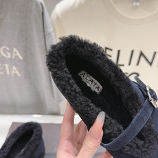高版本出厂 独家新品 Alaia 阿莱亚 F027 26ss/秋冬走秀款羊毛里平底鞋玛丽珍芭蕾舞鞋休 高版本出厂 独家新品 Alaia 阿莱亚 F027 26ss/秋冬走秀款羊毛里平底鞋玛丽珍芭蕾舞鞋休