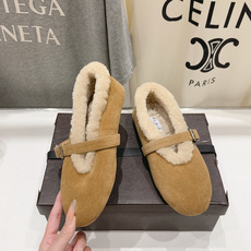 高版本出厂 独家新品 Alaia 阿莱亚 F027 26ss/秋冬走秀款羊毛里平底鞋玛丽珍芭蕾舞鞋休 高版本出厂 独家新品 Alaia 阿莱亚 F027 26ss/秋冬走秀款羊毛里平底鞋玛丽珍芭蕾舞鞋休