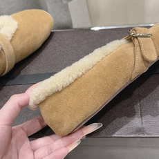 高版本出厂 独家新品 Alaia 阿莱亚 F027 26ss/秋冬走秀款羊毛里平底鞋玛丽珍芭蕾舞鞋休 高版本出厂 独家新品 Alaia 阿莱亚 F027 26ss/秋冬走秀款羊毛里平底鞋玛丽珍芭蕾舞鞋休
