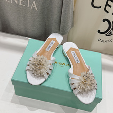 高版本出厂 「ᴀqᴜᴀᴢᴢᴜʀᴀ」AQUAZZURA/菠萝F072 2026ss夏季新款花朵平底拖鞋__ 高版本出厂 「ᴀqᴜᴀᴢᴢᴜʀᴀ」AQUAZZURA/菠萝F072 2026ss夏季新款花朵平底拖鞋__