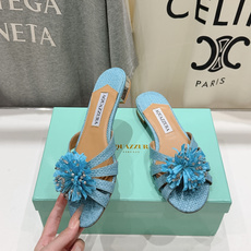 高版本出厂 「ᴀqᴜᴀᴢᴢᴜʀᴀ」AQUAZZURA/菠萝F072 2026ss夏季新款花朵平底拖鞋__ 高版本出厂 「ᴀqᴜᴀᴢᴢᴜʀᴀ」AQUAZZURA/菠萝F072 2026ss夏季新款花朵平底拖鞋__