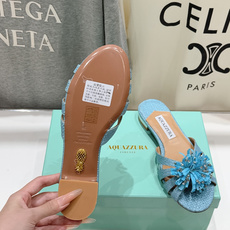高版本出厂 「ᴀqᴜᴀᴢᴢᴜʀᴀ」AQUAZZURA/菠萝F072 2026ss夏季新款花朵平底拖鞋__ 高版本出厂 「ᴀqᴜᴀᴢᴢᴜʀᴀ」AQUAZZURA/菠萝F072 2026ss夏季新款花朵平底拖鞋__