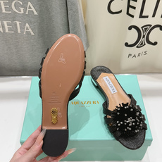 高版本出厂 「ᴀqᴜᴀᴢᴢᴜʀᴀ」AQUAZZURA/菠萝F072 2026ss夏季新款花朵平底拖鞋__ 高版本出厂 「ᴀqᴜᴀᴢᴢᴜʀᴀ」AQUAZZURA/菠萝F072 2026ss夏季新款花朵平底拖鞋__