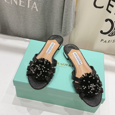 高版本出厂 「ᴀqᴜᴀᴢᴢᴜʀᴀ」AQUAZZURA/菠萝F072 2026ss夏季新款花朵平底拖鞋__ 高版本出厂 「ᴀqᴜᴀᴢᴢᴜʀᴀ」AQUAZZURA/菠萝F072 2026ss夏季新款花朵平底拖鞋__