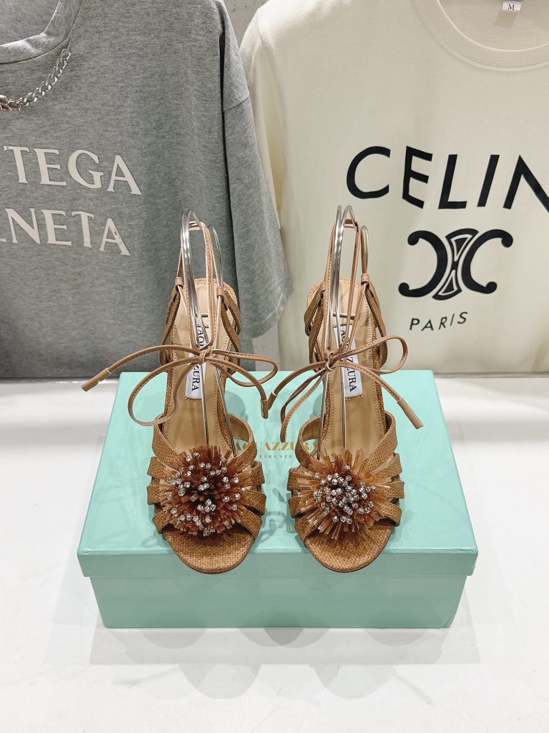 高版本出厂 「ᴀqᴜᴀᴢᴢᴜʀᴀ」AQUAZZURA/菠萝F072 2026ss夏季新款花朵高跟鞋凉鞋_