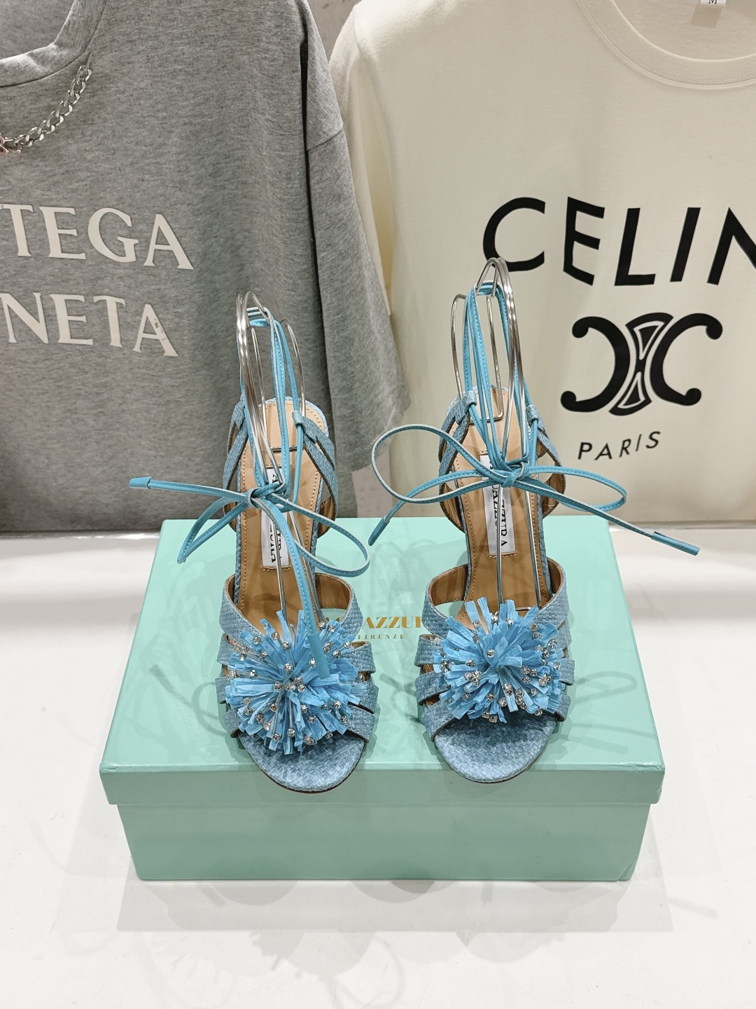 高版本出厂 「ᴀqᴜᴀᴢᴢᴜʀᴀ」AQUAZZURA/菠萝F072 2026ss夏季新款花朵高跟鞋凉鞋_