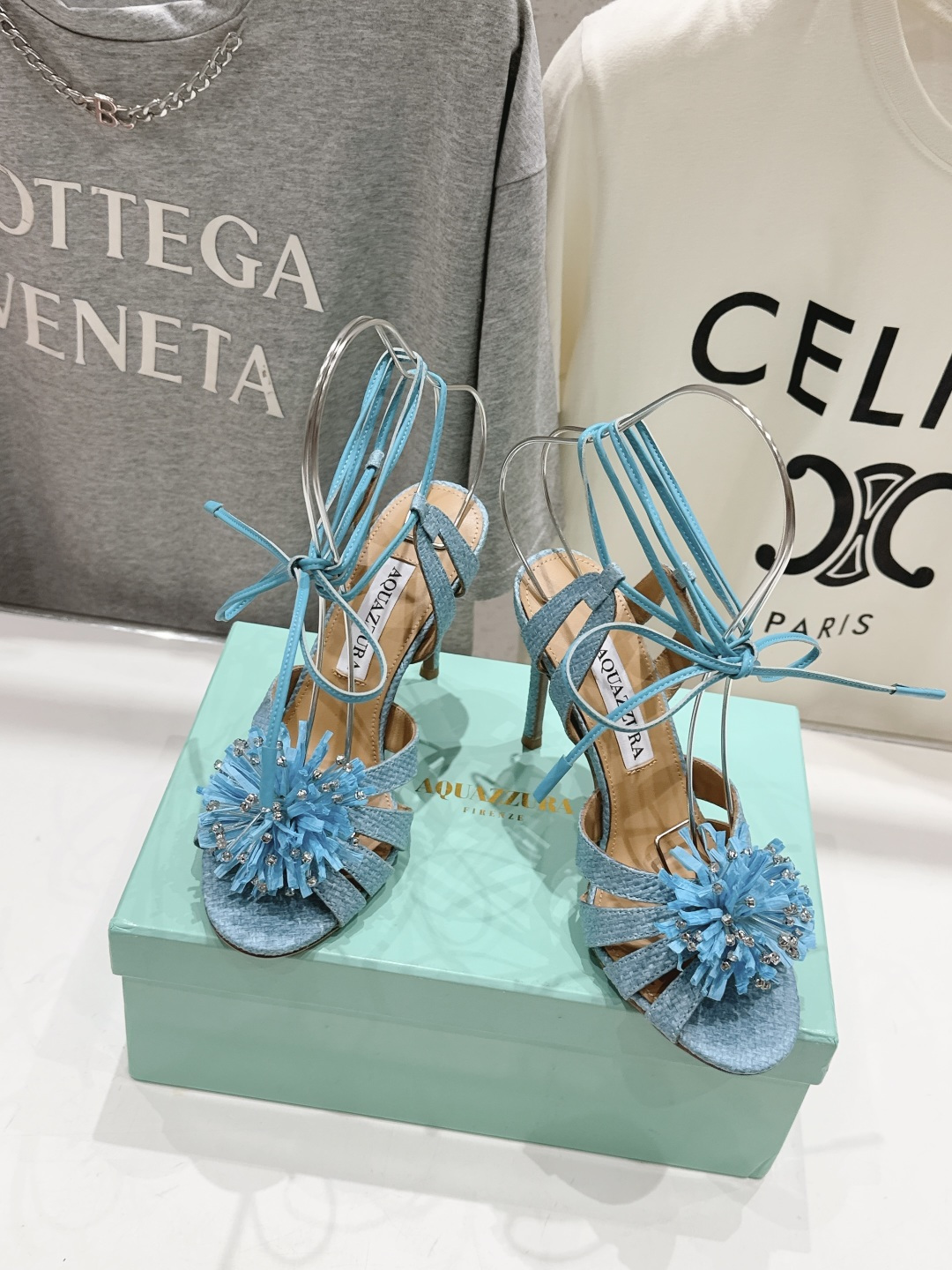 高版本出厂 「ᴀqᴜᴀᴢᴢᴜʀᴀ」AQUAZZURA/菠萝F072 2026ss夏季新款花朵高跟鞋凉鞋_