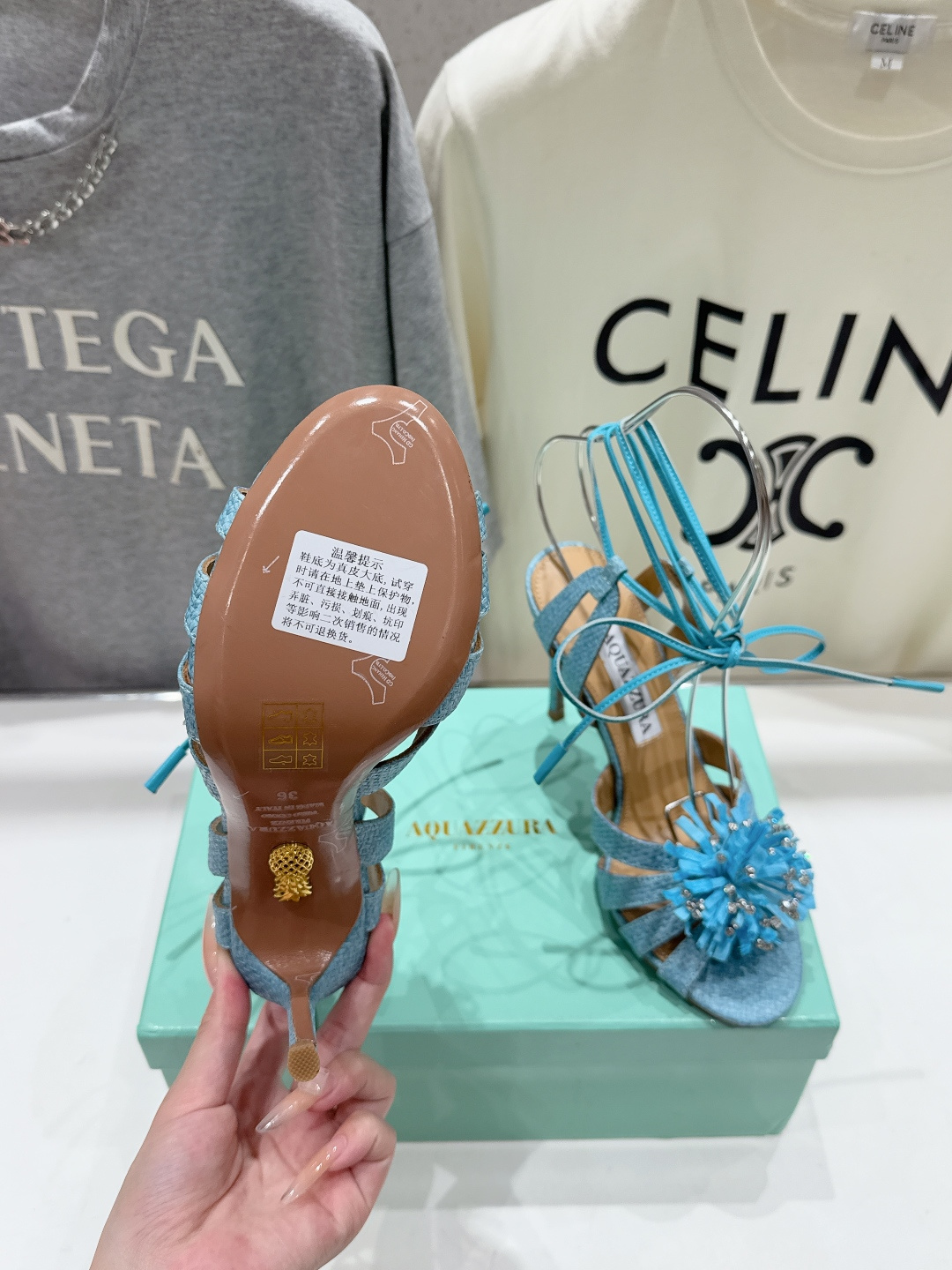 高版本出厂 「ᴀqᴜᴀᴢᴢᴜʀᴀ」AQUAZZURA/菠萝F072 2026ss夏季新款花朵高跟鞋凉鞋_
