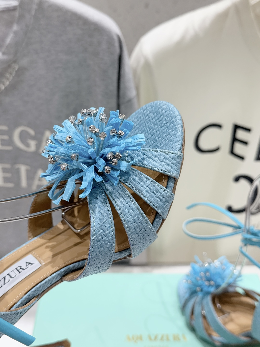 高版本出厂 「ᴀqᴜᴀᴢᴢᴜʀᴀ」AQUAZZURA/菠萝F072 2026ss夏季新款花朵高跟鞋凉鞋_