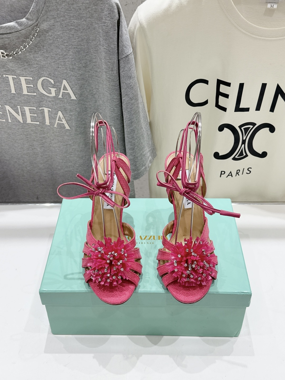 高版本出厂 「ᴀqᴜᴀᴢᴢᴜʀᴀ」AQUAZZURA/菠萝F072 2026ss夏季新款花朵高跟鞋凉鞋_