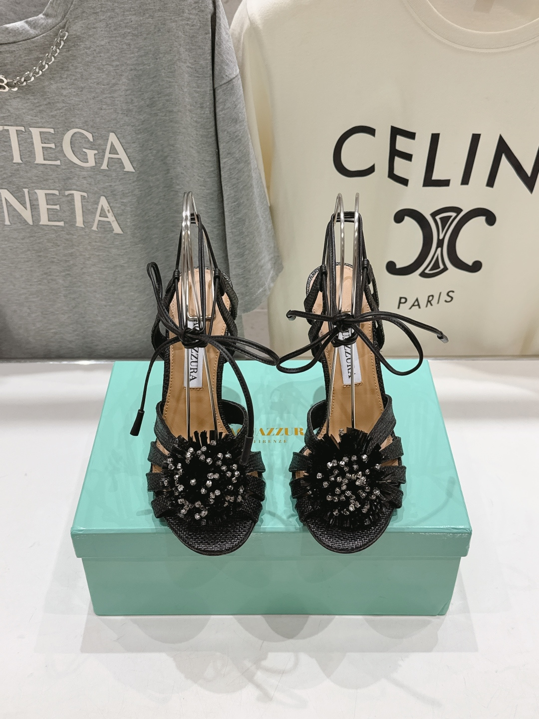 高版本出厂 「ᴀqᴜᴀᴢᴢᴜʀᴀ」AQUAZZURA/菠萝F072 2026ss夏季新款花朵高跟鞋凉鞋_