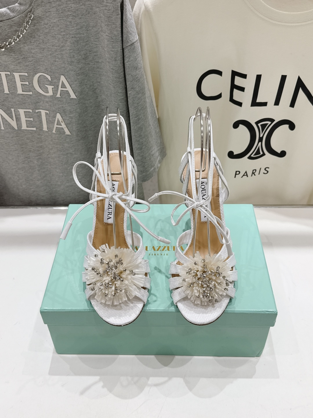 高版本出厂 「ᴀqᴜᴀᴢᴢᴜʀᴀ」AQUAZZURA/菠萝F072 2026ss夏季新款花朵高跟鞋凉鞋_