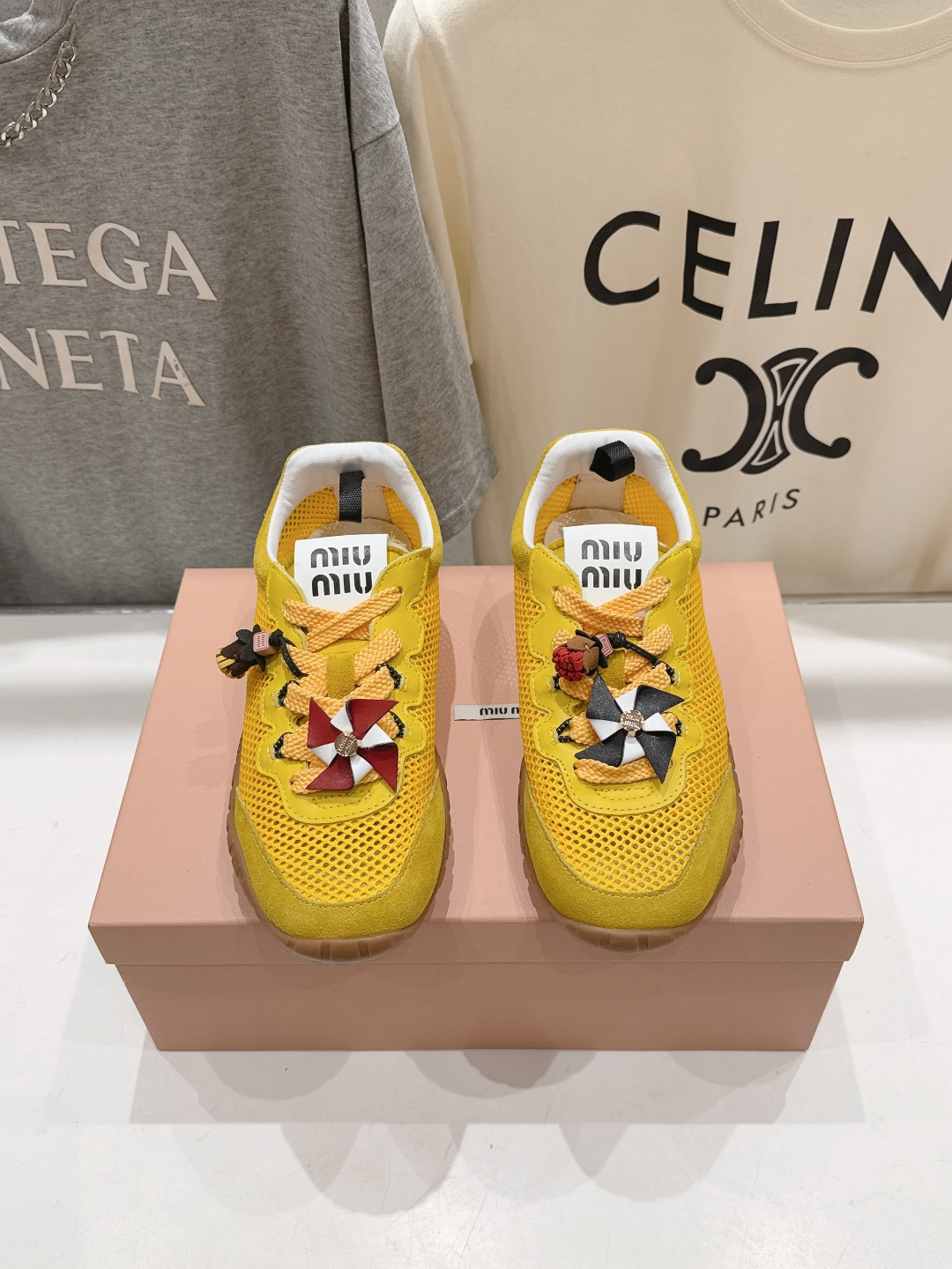 高版本出厂  MiuMiu/缪缪F027 2026ss新款厚底网面休闲运动鞋阿甘鞋德训鞋休闲增高百搭潮鞋
