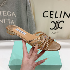 高版本出厂「ᴀqᴜᴀᴢᴢᴜʀᴀ」AQUAZZURA/菠萝F072 2026ss 夏季新款水钻平底拖鞋【市 高版本出厂「ᴀqᴜᴀᴢᴢᴜʀᴀ」AQUAZZURA/菠萝F072 2026ss 夏季新款水钻平底拖鞋【市