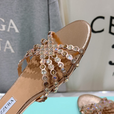 高版本出厂「ᴀqᴜᴀᴢᴢᴜʀᴀ」AQUAZZURA/菠萝F072 2026ss 夏季新款水钻平底拖鞋【市 高版本出厂「ᴀqᴜᴀᴢᴢᴜʀᴀ」AQUAZZURA/菠萝F072 2026ss 夏季新款水钻平底拖鞋【市