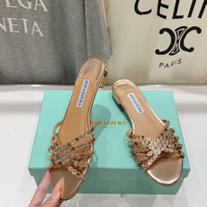 高版本出厂「ᴀqᴜᴀᴢᴢᴜʀᴀ」AQUAZZURA/菠萝F072 2026ss 夏季新款水钻平底拖鞋【市 高版本出厂「ᴀqᴜᴀᴢᴢᴜʀᴀ」AQUAZZURA/菠萝F072 2026ss 夏季新款水钻平底拖鞋【市