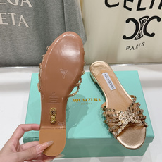 高版本出厂「ᴀqᴜᴀᴢᴢᴜʀᴀ」AQUAZZURA/菠萝F072 2026ss 夏季新款水钻平底拖鞋【市 高版本出厂「ᴀqᴜᴀᴢᴢᴜʀᴀ」AQUAZZURA/菠萝F072 2026ss 夏季新款水钻平底拖鞋【市