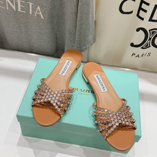 高版本出厂「ᴀqᴜᴀᴢᴢᴜʀᴀ」AQUAZZURA/菠萝F072 2026ss 夏季新款水钻平底拖鞋【市 高版本出厂「ᴀqᴜᴀᴢᴢᴜʀᴀ」AQUAZZURA/菠萝F072 2026ss 夏季新款水钻平底拖鞋【市