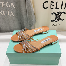 高版本出厂「ᴀqᴜᴀᴢᴢᴜʀᴀ」AQUAZZURA/菠萝F072 2026ss 夏季新款水钻平底拖鞋【市 高版本出厂「ᴀqᴜᴀᴢᴢᴜʀᴀ」AQUAZZURA/菠萝F072 2026ss 夏季新款水钻平底拖鞋【市