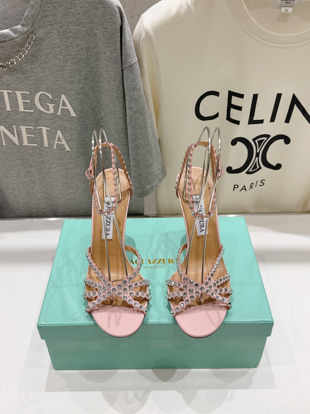 高版本出厂 凉鞋「ᴀqᴜᴀᴢᴢᴜʀᴀ」AQUAZZURA/菠萝F072 2026ss 夏季新款水钻高跟凉