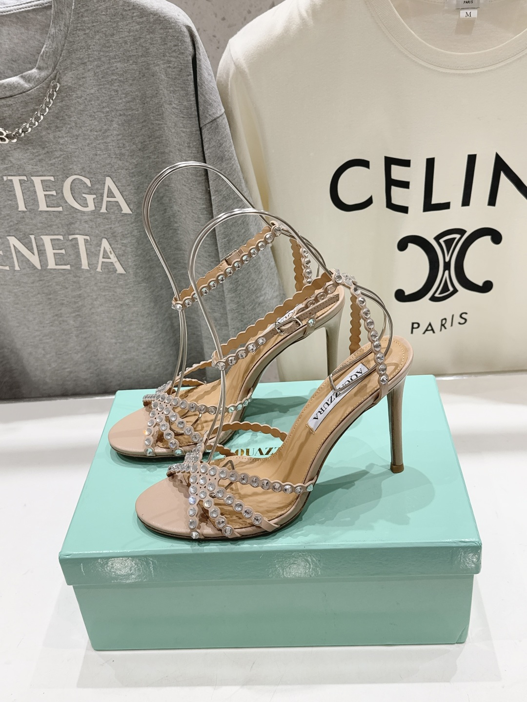 高版本出厂 凉鞋「ᴀqᴜᴀᴢᴢᴜʀᴀ」AQUAZZURA/菠萝F072 2026ss 夏季新款水钻高跟凉