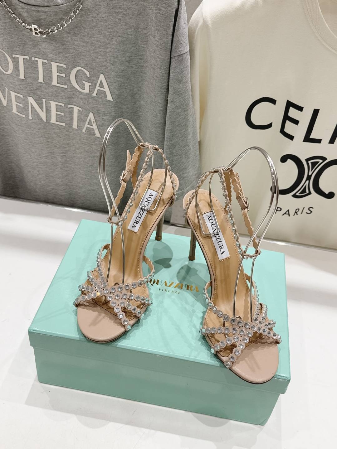 高版本出厂 凉鞋「ᴀqᴜᴀᴢᴢᴜʀᴀ」AQUAZZURA/菠萝F072 2026ss 夏季新款水钻高跟凉