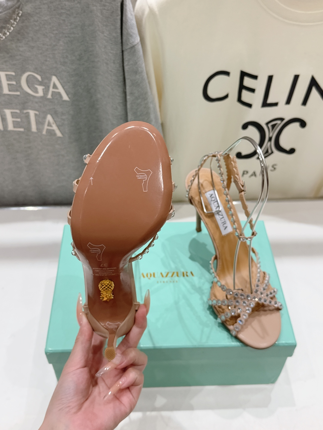 高版本出厂 凉鞋「ᴀqᴜᴀᴢᴢᴜʀᴀ」AQUAZZURA/菠萝F072 2026ss 夏季新款水钻高跟凉