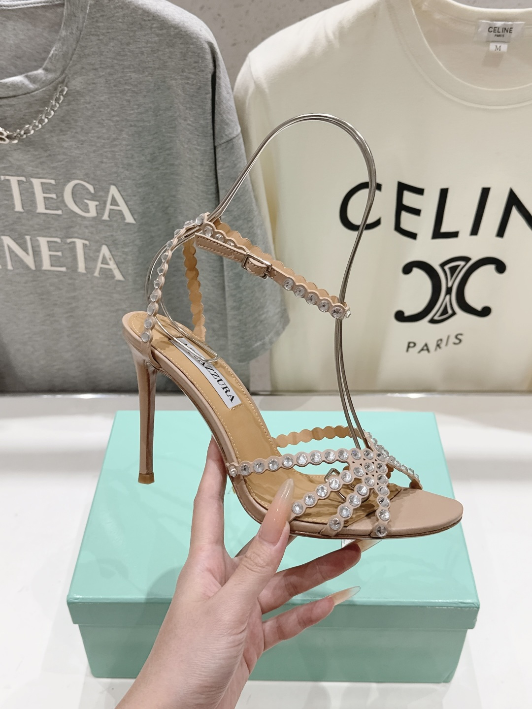 高版本出厂 凉鞋「ᴀqᴜᴀᴢᴢᴜʀᴀ」AQUAZZURA/菠萝F072 2026ss 夏季新款水钻高跟凉