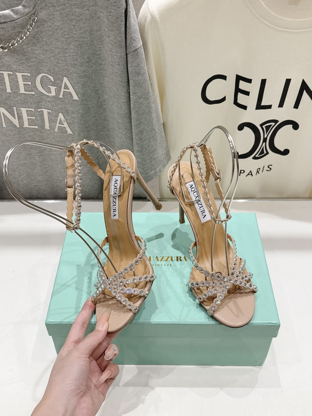 高版本出厂 凉鞋「ᴀqᴜᴀᴢᴢᴜʀᴀ」AQUAZZURA/菠萝F072 2026ss 夏季新款水钻高跟凉