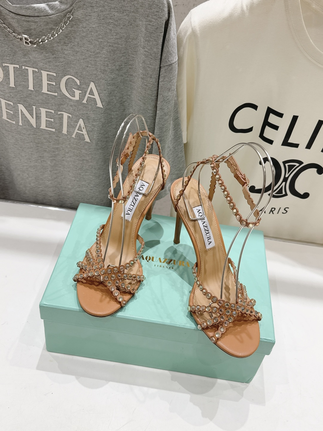 高版本出厂 凉鞋「ᴀqᴜᴀᴢᴢᴜʀᴀ」AQUAZZURA/菠萝F072 2026ss 夏季新款水钻高跟凉