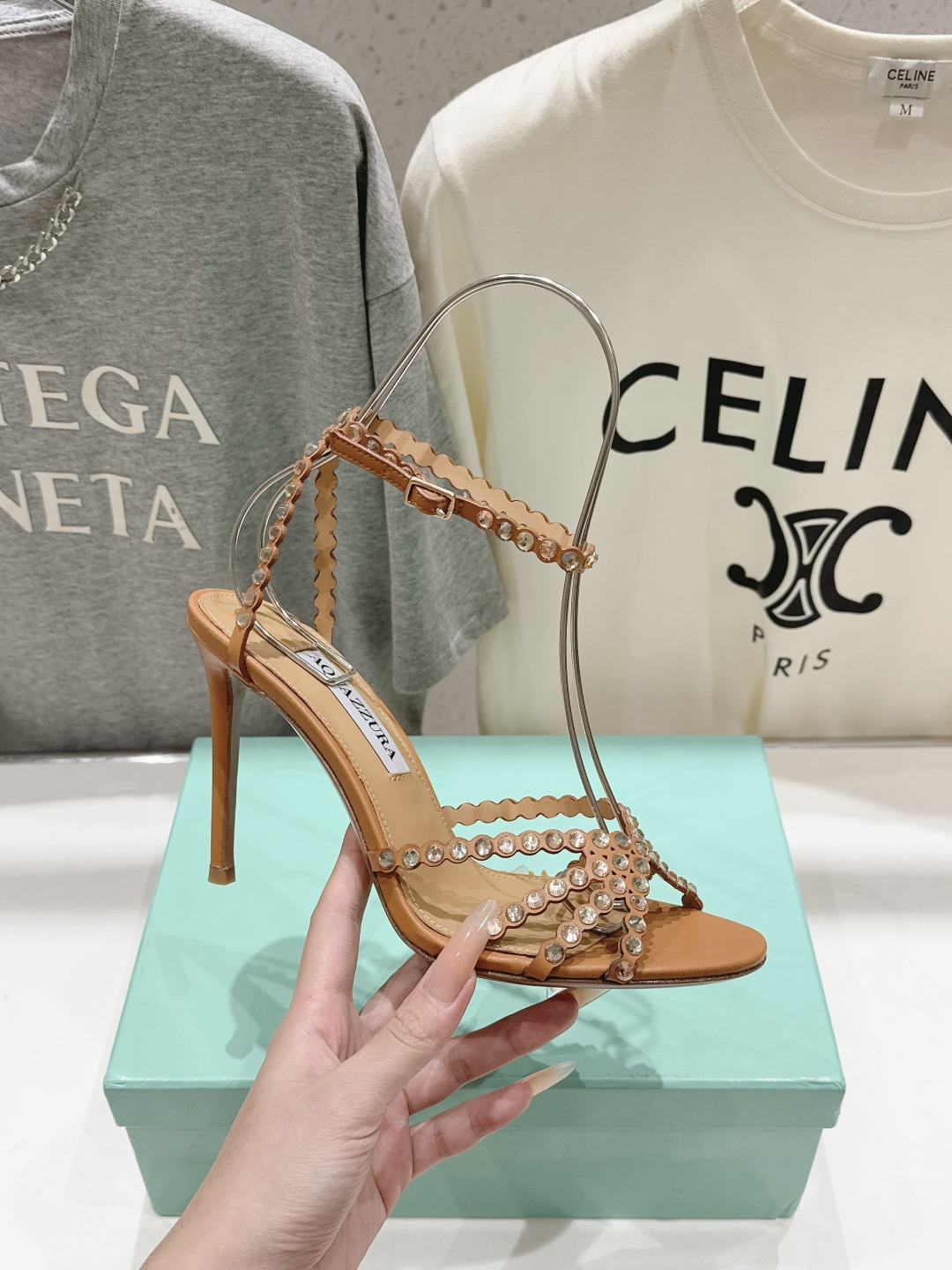 高版本出厂 凉鞋「ᴀqᴜᴀᴢᴢᴜʀᴀ」AQUAZZURA/菠萝F072 2026ss 夏季新款水钻高跟凉