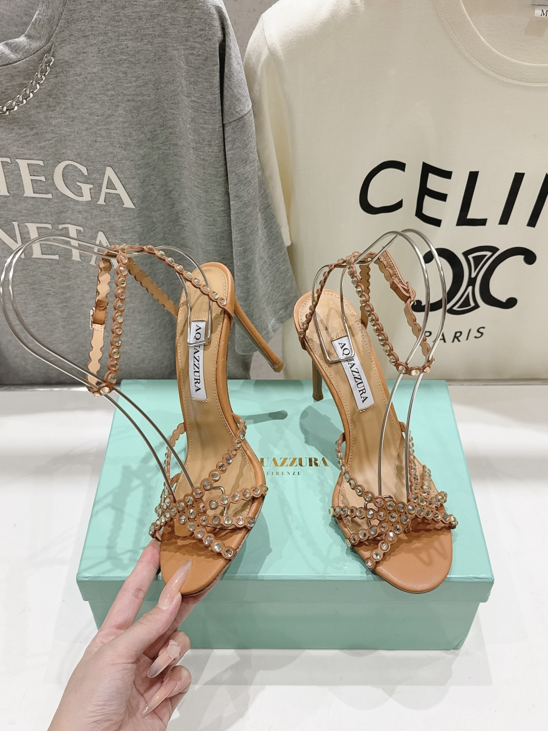 高版本出厂 凉鞋「ᴀqᴜᴀᴢᴢᴜʀᴀ」AQUAZZURA/菠萝F072 2026ss 夏季新款水钻高跟凉