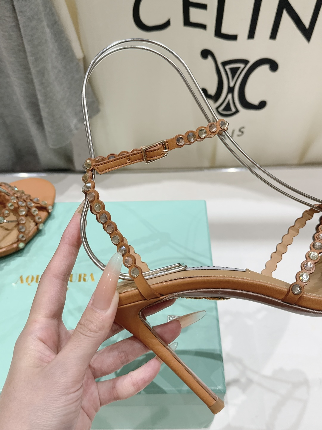 高版本出厂 凉鞋「ᴀqᴜᴀᴢᴢᴜʀᴀ」AQUAZZURA/菠萝F072 2026ss 夏季新款水钻高跟凉