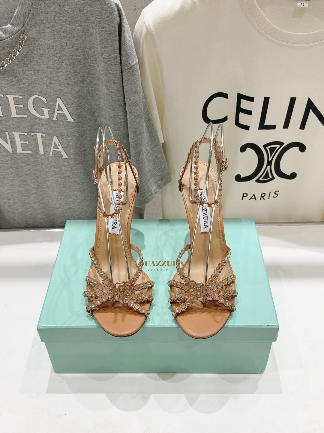 高版本出厂 凉鞋「ᴀqᴜᴀᴢᴢᴜʀᴀ」AQUAZZURA/菠萝F072 2026ss 夏季新款水钻高跟凉
