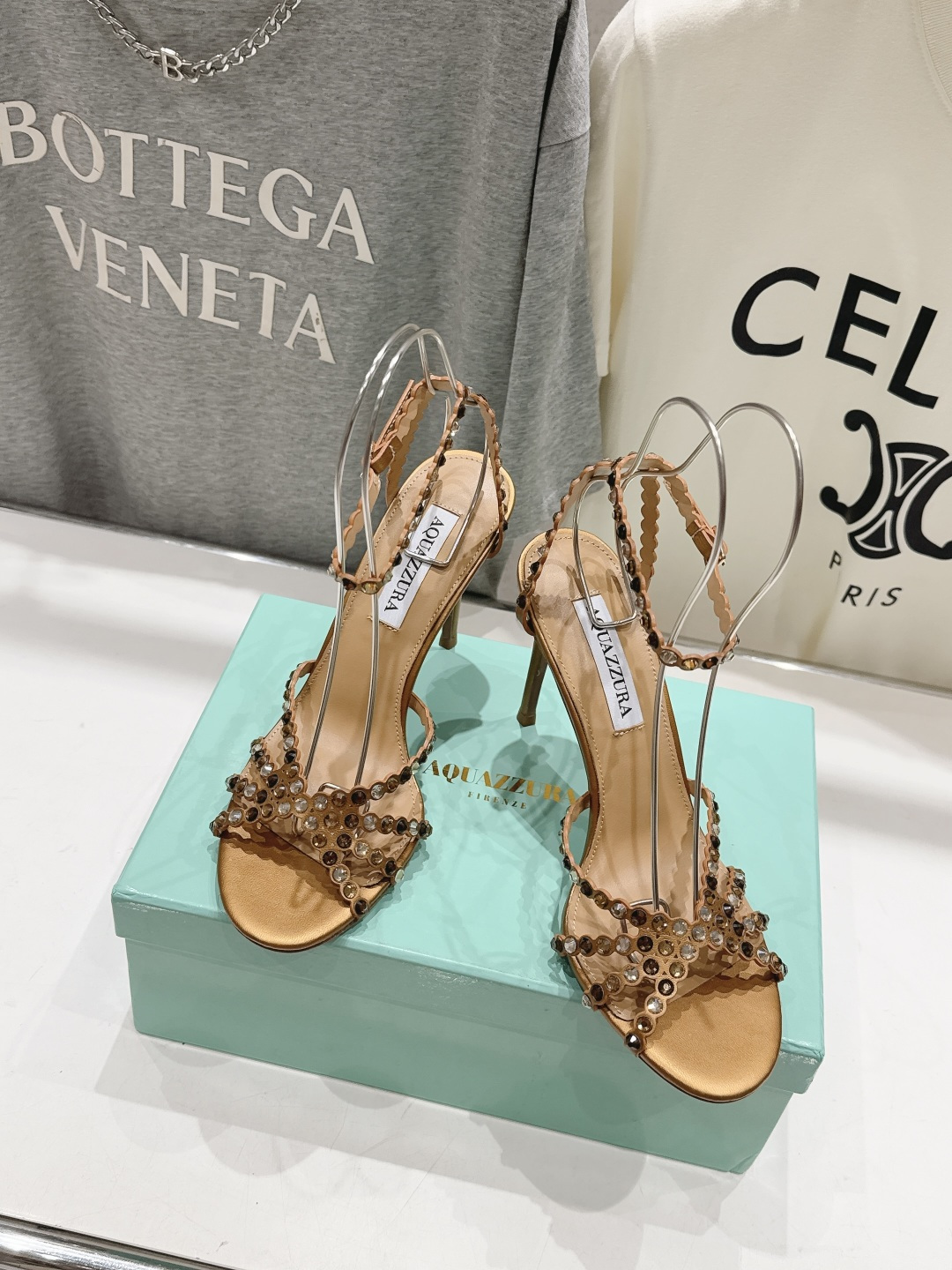 高版本出厂 凉鞋「ᴀqᴜᴀᴢᴢᴜʀᴀ」AQUAZZURA/菠萝F072 2026ss 夏季新款水钻高跟凉