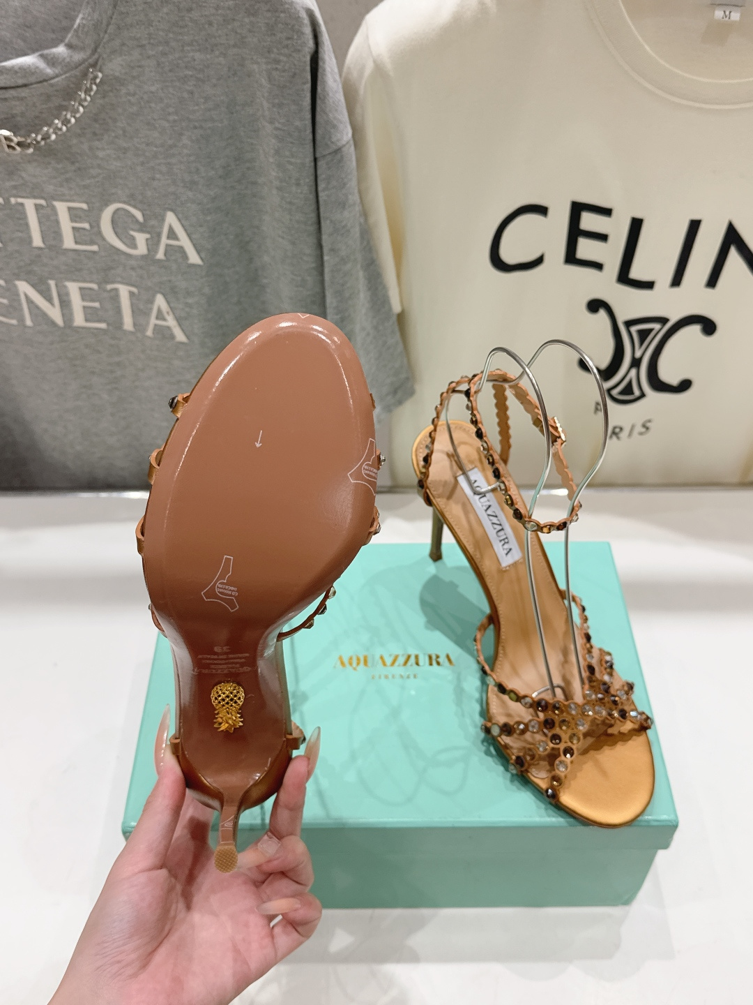 高版本出厂 凉鞋「ᴀqᴜᴀᴢᴢᴜʀᴀ」AQUAZZURA/菠萝F072 2026ss 夏季新款水钻高跟凉