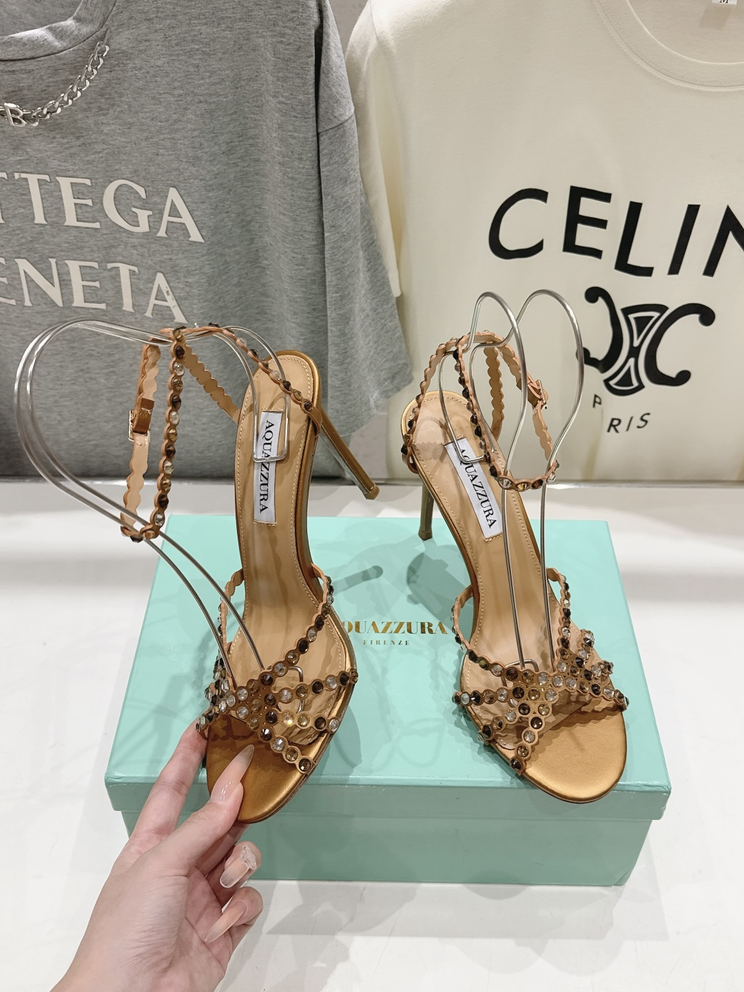 高版本出厂 凉鞋「ᴀqᴜᴀᴢᴢᴜʀᴀ」AQUAZZURA/菠萝F072 2026ss 夏季新款水钻高跟凉