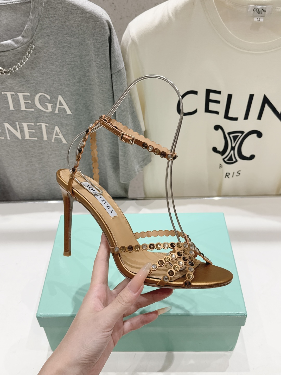 高版本出厂 凉鞋「ᴀqᴜᴀᴢᴢᴜʀᴀ」AQUAZZURA/菠萝F072 2026ss 夏季新款水钻高跟凉