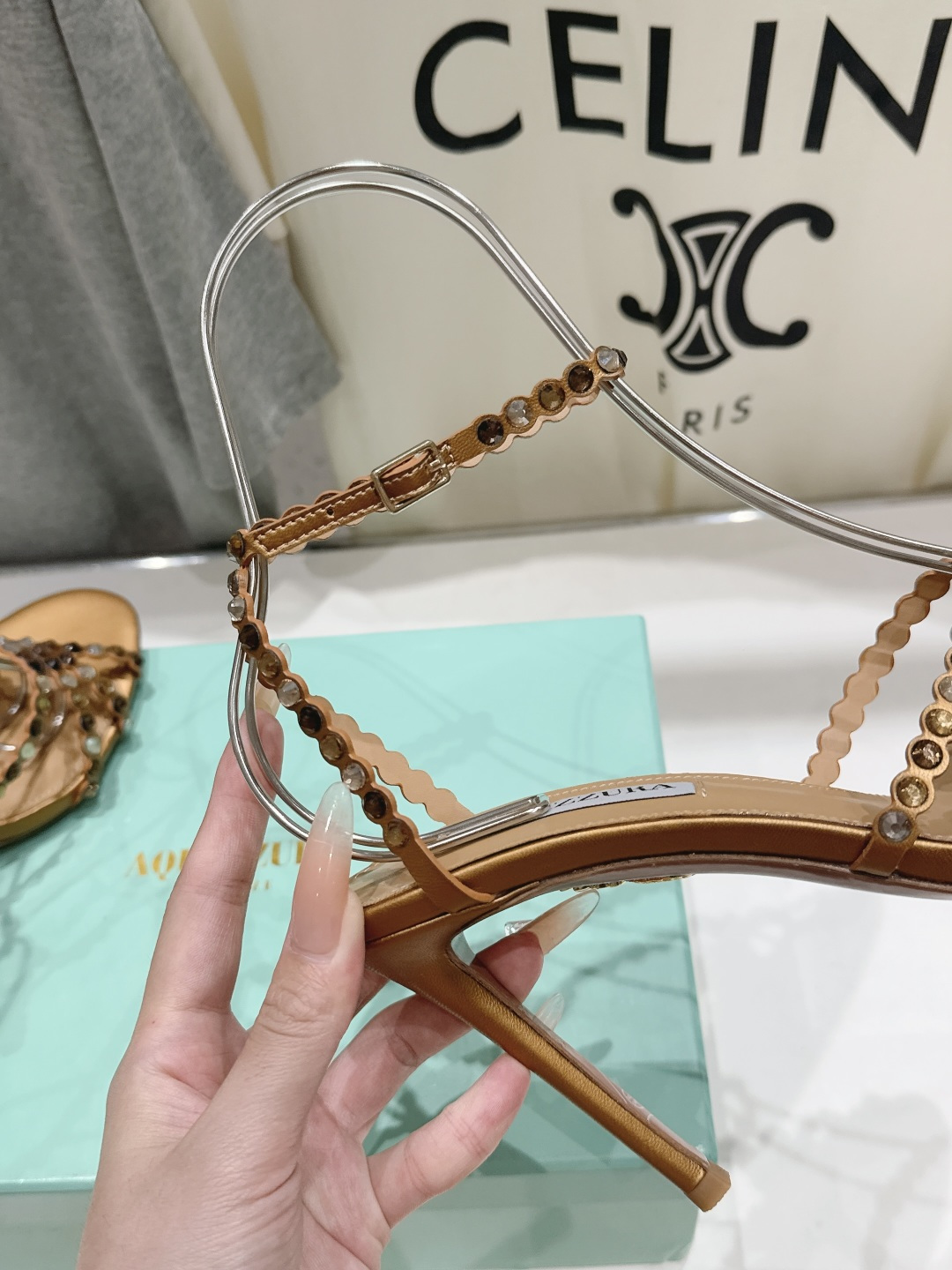 高版本出厂 凉鞋「ᴀqᴜᴀᴢᴢᴜʀᴀ」AQUAZZURA/菠萝F072 2026ss 夏季新款水钻高跟凉